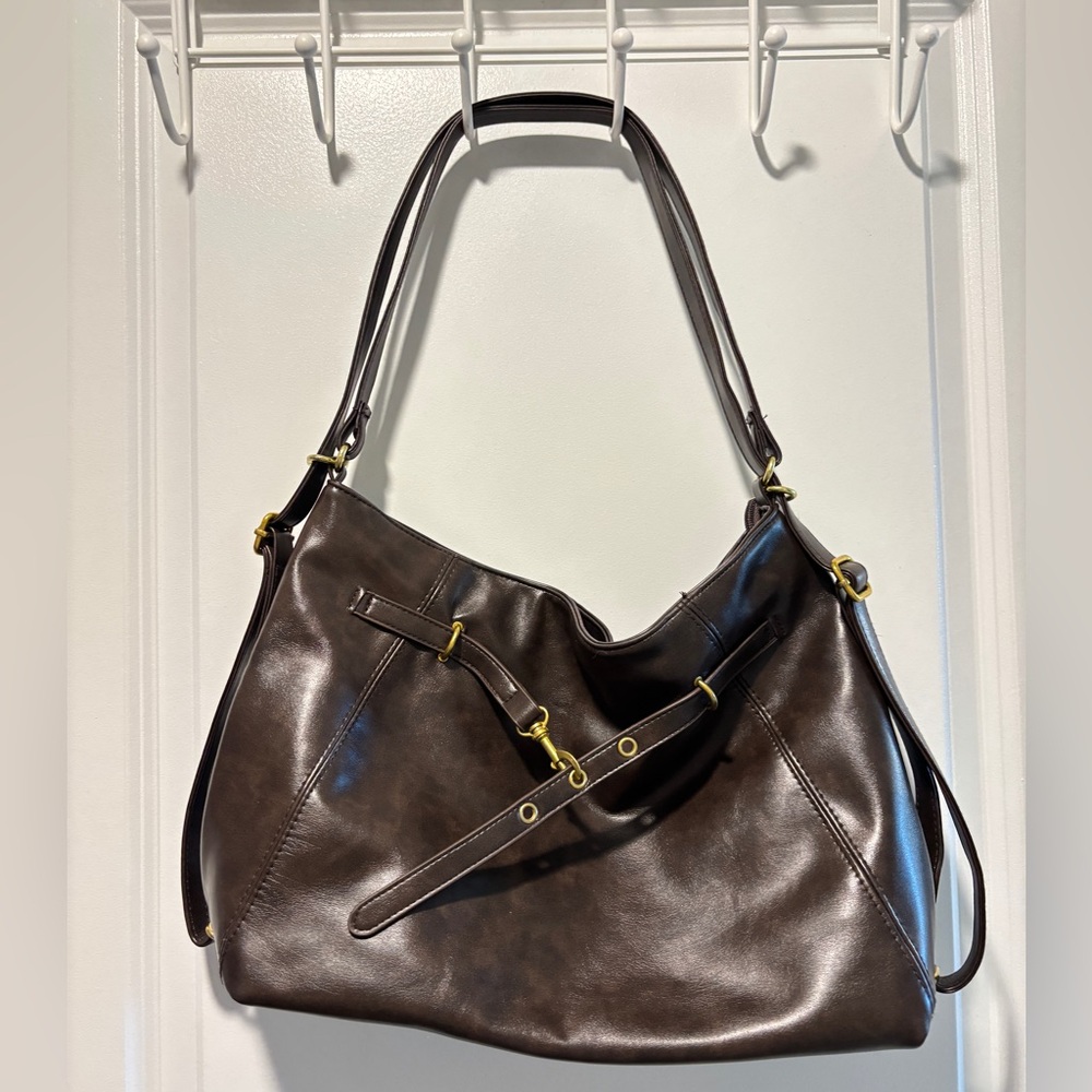 Brown Leather Shoulder Bag